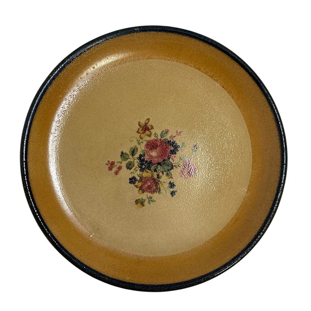 Monroe Salt Works Chippendale 11" Dinner Plate Stoneware Floral Discontinued